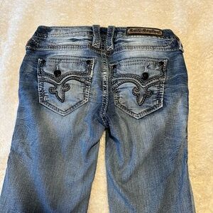 Rock Revival Women's Medium Blue Embroidered Skinny Jeans
